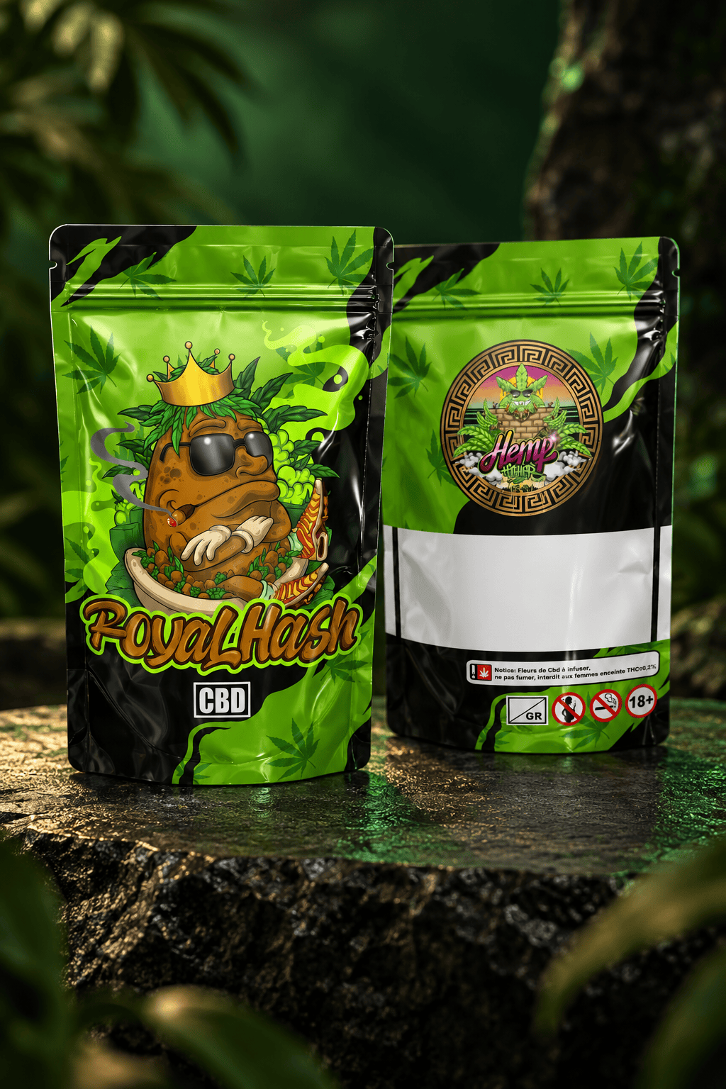 Sachets de résine de CBD personnalisés