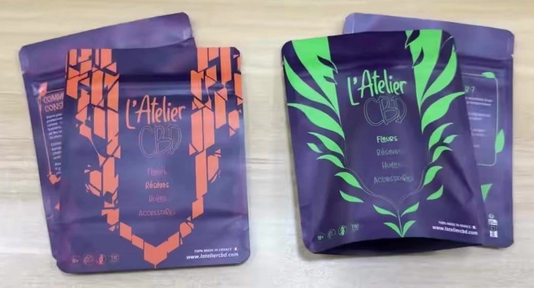 Sachets CBD personnalisés d'une boutique