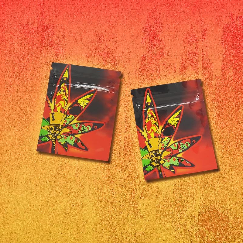 Pochon Feuille weed rouge