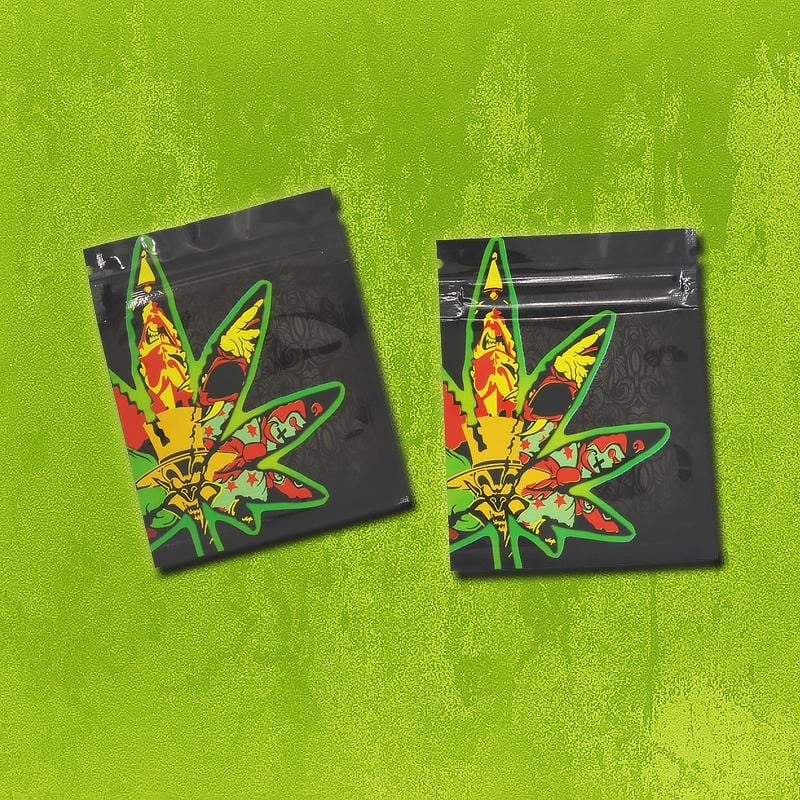 Green weed leaf pouch