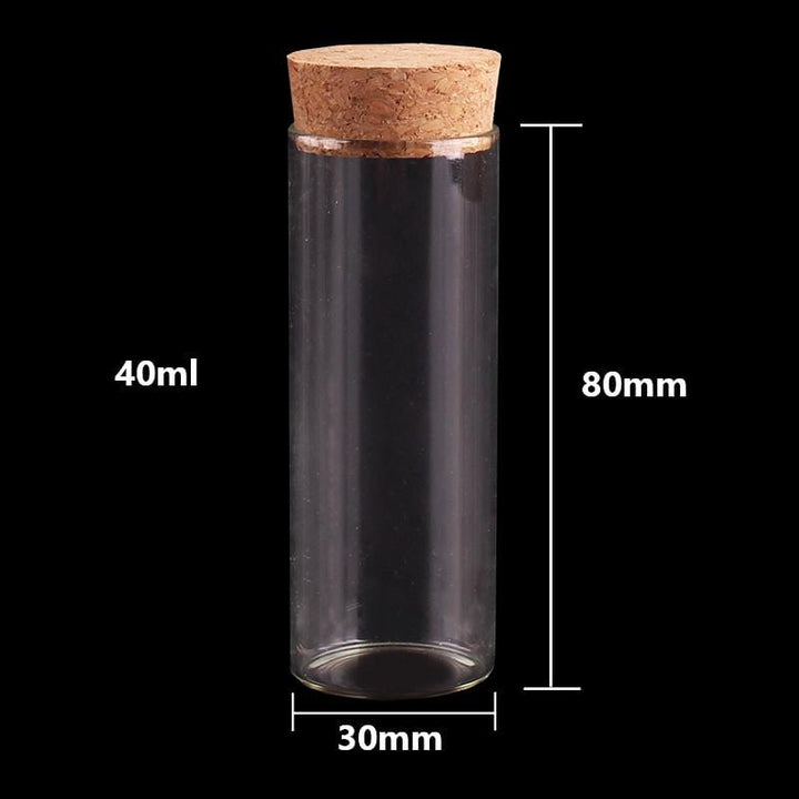 Storage tube with cork stopper